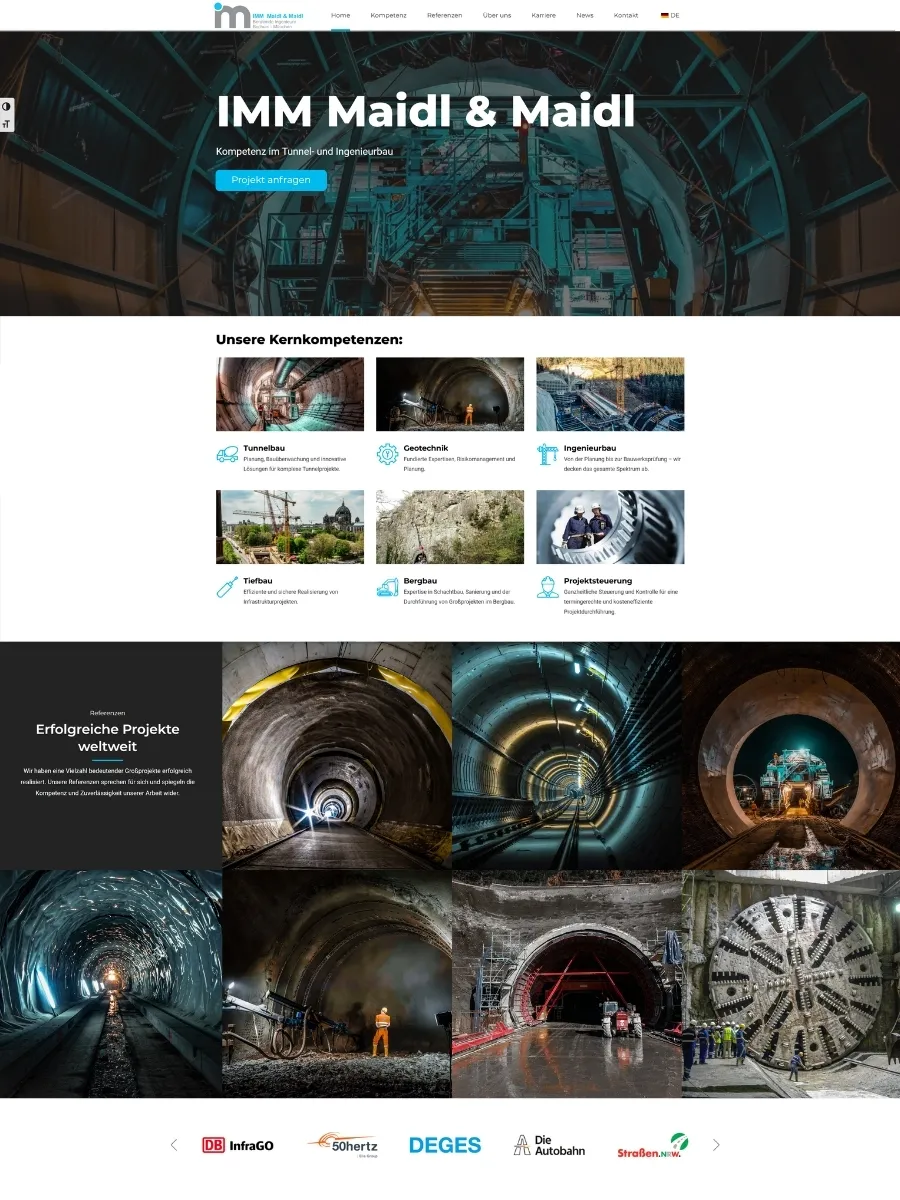 Neue Website von IMM Maidl & Maidl Beratende Ingenieure GmbH & Co. KG, von uns erstellt