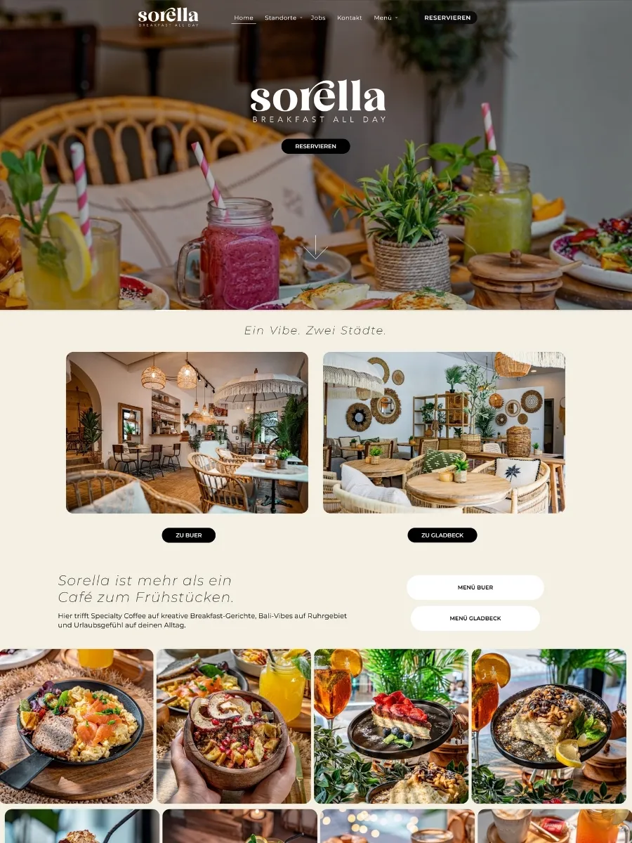 Neue Website von Sorella Gastro GmbH, von uns erstellt
